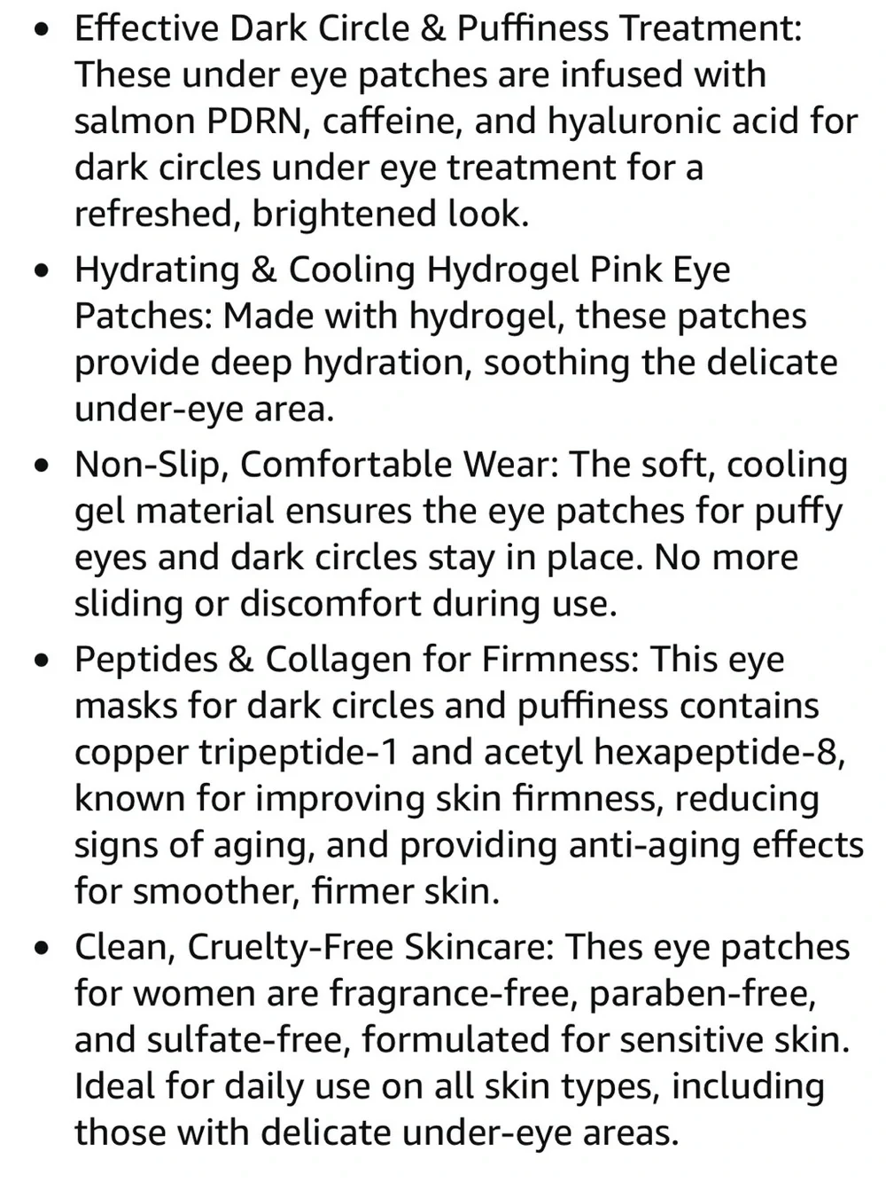 Revitalizing Hydrogel Eye Patches Pink 15 Pairs Caffeine Hyaluronic Acid